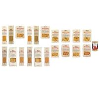 Italian Gourmet Bundle Pâtes Italiennes Assorties 20 x 500 g Rummo Mix Spaghetti Penne Fusilli Rigatoni Linguine Pâtes Premium de Gragnano Style Lot Familial 10 kg + Italian Gourmet Polpa