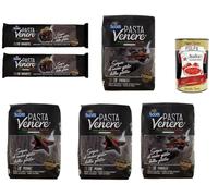 Italian Gourmet Bundle Pâtes Venere Mix 6 x 400 g, Assortiment de Pâtes au Riz Venere avec Penne Fusilli et Spaghetti, Source de Fibres, Italiennes Originales + Italian Gourmet Polpa