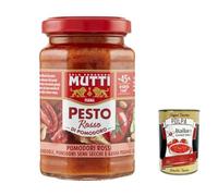 Italian Gourmet Bundle Pesto Rosso de Tomate 12 x 180 g, Sauce Pesto Rouge Italienne avec Tomates Rouges, Tomates Semi-Séchées, Amandes et Grana Padano DOP, Total 2,16 kg + Italian Gourmet Polpa