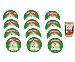 Italian Gourmet Bundle pour Borotalco - Crème Vellutante 12 x 150 g - Crème pour le corps au parfum classique pour un soin doux et velouté depuis 1904 + Italian Gourmet polpa