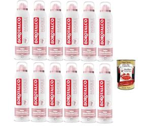 Italian Gourmet Bundle Profumo Cipriato Déodorant en spray invisible effet talco barrière 48 h 0 % alcool Anti-taches et protection sèche 12 x 150 ml + Polpa Italian Gourmet