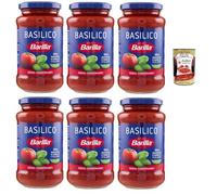Italian Gourmet Bundle Sauce Tomate Basilic Barilla 6 x 400 g, Sauce pour Pâtes au Basilic avec 100% Tomate et Basilic Italiens, Sauce Tomate Prête à l’Emploi, 2400 g + Italian Gourmet Polpa