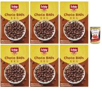 Italian Gourmet Bundle Schar 6x Céréales Choco Balls sans gluten 250g, billes croustillantes au cacao, petit-déjeuner & snack, à déguster avec lait/yaourt, gourmand, sans blé + Italian Gourmet Polpa