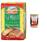 Italian Gourmet Bundle semoule de blé dur remoulue 25 kg, farine de semoule fine pour pain pizza pâtes fraîches focaccia et recettes maison, semoule de blé + Italian Gourmet polpa