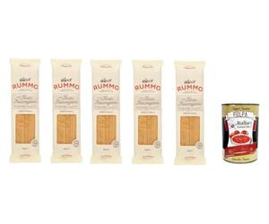 Italian Gourmet Bundle Spaghetti N°3 5 x 500 g, Pâtes Italiennes de Semoule de Blé Dur, Pasta di Gragnano Style, Surface Rugueuse Idéale pour Retenir les Sauces + Italian Gourmet Polpa