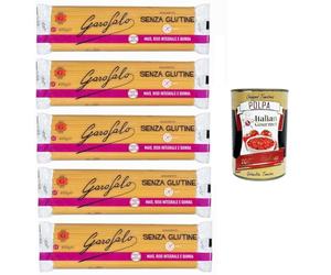 Italian Gourmet Bundle Spaghetti Sans Gluten 5 x 400 g, Pâtes Sans Gluten au Maïs, Riz Complet et Quinoa, Idéales pour Régime Sans Gluten, Texture Ferme, Cuisson 11 Minutes + Italian Gourmet Polpa