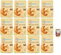 Italian Gourmet Bundle Spicchi di sole, 12 x 900 g biscuits sablés dorés au four au beurre format familial petit déjeuner goûter biscuits croustillants sans huile de palme + Italian Gourmet Polpa