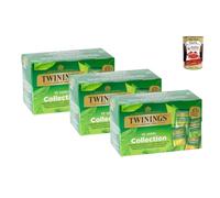 Italian Gourmet Bundle Thé Vert Collection 3 x 20 Sachets 2 g - 60 Infusettes (120 g) - Assortiment Thés Verts + Italian Gourmet Polpa 400 g