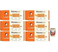 Italian Gourmet Bundle Vicenzovo, 6 x 300 g biscuits cuillère pour tiramisu savoiardi pâtisserie italienne œufs frais farine italienne sucre italien format 1,8 kg + Italian Gourmet Polpa