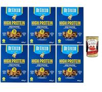 Italian Gourmet Bundle6 x 400 g De Cecco High Protein Mezzi Rigatoni, Pâtes Italiennes Protéinées 30% Protéines Vegan, Haute Teneur en Protéines & Fibres, Format Rigatoni Court + Italian Gourmet polpa