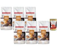 Italian Gourmet Café en Grains Kimbo Espresso Crema Intensa - Torréfaction Medium Dark, Intensité 11/13, Corps Plein, Notes de Cannelle, Idéal Espresso/Cappuccino, 6 x 1 kg + Italian Gourmet Polpa