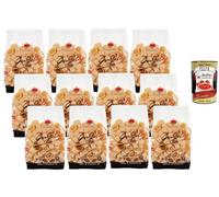 Italian Gourmet Calamarata N°20-2 Pasta di Gragnano IGP Lot de 12 boîtes de 500 g de semoule de blé dur d'Italie Bronzé tiré lentement Séché lentement Apport familial + Italian Gourmet Polpa