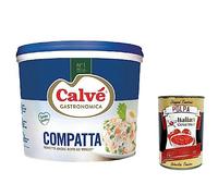 Italian Gourmet Calvé Mayonnaise Gastronomique Compacte Chef | Crème professionnelle épaisse sans conservateurs ni sucre, pour paninis, poids net total 15kg + Polpa 400g offerte