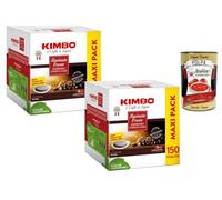 Italian Gourmet Cialdes Espresso Napolitain “Formula Bar” - 300 Dosettes ESE 44 mm (2 x 150) - Torréfaction Sombre, Intensité 11/13 - Café Italien - Lot XXL 2,1 kg + Italian Gourmet Polpa