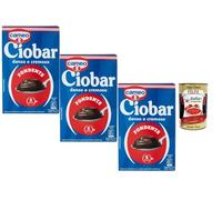 Italian Gourmet Ciobar Chocolat Chaud Noir Fondant 3x115g, boisson chocolatée italienne intense, texture épaisse et crémeuse, cacao riche, à préparer avec lait ou eau, idéal hiver