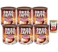 Italian Gourmet - Crastan - Boisson Soluble Orge & Café Italien - Sans Arômes Ajoutés - Orzo & Café Soluble - Pack Économique 6 x 120 g - Boisson Chaude Instantanée + Italian Gourmet Polpa