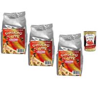 Italian Gourmet - Crastan - Café au Ginseng Soluble à Sucrer, Boisson Instantanée Italienne, Format Économique 3 x 500 g (1,5 kg), Pour Boisson Chaude & Froide, Café & Ginseng + Italian Gourmet Polpa