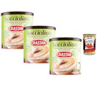 Italian Gourmet - Crastan - Cappuccino Saveur Noisette Soluble à Sucrer, Boisson Instantanée Italienne, 3 x 150 g (450 g), Goût Noisette, Pour Boisson Chaude Crémeuse + Italian Gourmet Polpa