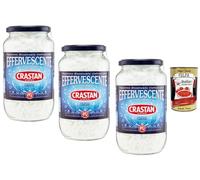 Italian Gourmet - Crastan - Effervescent Citron Digestif Rafraîchissant 3x250 g Boisson Effervescente au Jus de Citron Aide Digestive Après Repas Sans Colorants + Italian Gourmet Polpa