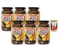 Italian Gourmet - Crastan - Orge Soluble Orzo Pupo Crastan Café d’Orge Instantané 6 x 200 g Sans Caféine Sans Additifs Arômes Naturels Boisson Chaude Alternative au Café + Italian Gourmet Polpa