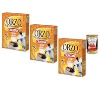 Italian Gourmet - Crastan - Orge Torréfiée Italienne Moulue pour Moka - Orzo Italiano Crastan - Alternative au Café Sans Caféine - Goût Toasté Intense, Pour Cafetière 3 x 500 g + Italian Gourmet Polpa
