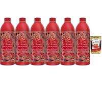 Italian Gourmet Crème de bain Fleur du Dragon 6 x 500 ml 3 l + pulpe | 6 x 500 ml de crème de bain aromatique au jasmin et au fruit du dragon, 3 l au total dans un format de stockage pratique +