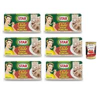 Italian Gourmet Dado Champignons Porcini Lot de 6 cubes de soupe 100 g | Cubetti per brodo dal gusto bosco, condiments puissants pour risotto, sauces et poids net total 600 g + pulpe gratuite 400 g