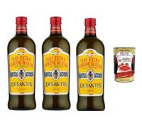 Italian Gourmet DeSantis Huile d’olive extra vierge 100% Italiano, 3 x 1 L - goût fruité, pression à froid, cuisine méditerranéenne, assaisonnement & cuisson + Italian Gourmet Polpa