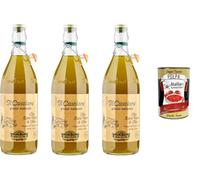 Italian Gourmet Farchioni Huile d’olive extra vierge 3 x 1 L bouteille verre - goût rustique, extrait à froid, cuisine italienne & méditerranéenne, assaisonnement, marinades + Italian Gourmet Polpa