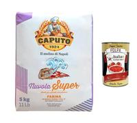 Italian Gourmet Farine de Blé Tendre Type 0 5 kg, Farine Professionnelle pour Pizza, Pinsa, Focaccia et Pâtes à Longue Fermentation, Idéale Grandes Alvéoles, Nuvola Super + Italian Gourmet Polpa