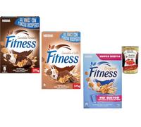 Italian Gourmet Fitness Lot de 3 sachets de céréales pour petit-déjeuner Mélange de céréales complètes avec chocolat noir, chocolat au lait et classique, muesli croustillant riche en fibres + polpa