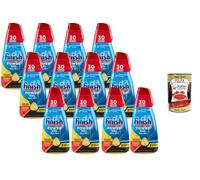 Italian Gourmet Gel lave-vaisselle tout en 1 citron 12 x 600 ml Gel pour lave-vaisselle Forte élimination des graisses Formule rapide à dissolution rapide pour programmes Eco courts Nettoyage brillant