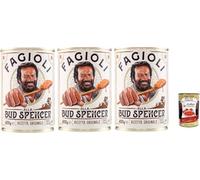 Italian Gourmet Haricots Cuisinés en Sauce Tomate avec Pancetta Fumée, 3 x 400 g, Recette Originale Italienne, Borlotti du Piémont, Plat Cuisiné en Conserve + Italian Gourmet Polpa