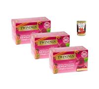 Italian Gourmet Infusion Sensations Cerise Cannelle - 3 x 20 Sachets 2 g - 60 Sachets - Tisane Saveur Fruitée Épicée - Sans Caféine - Italian Gourmet Polpa 400g