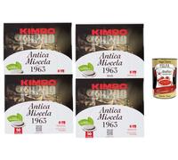 Italian Gourmet Kimbo Antica Miscela 1963 - 4er Pack 50 E.S.E. Pads kompostierbar - italienischer Espresso nach neapolitanischer Röstkunst, Intensität 12/13, dunkle Röstung + Italian Gourmet Polpa