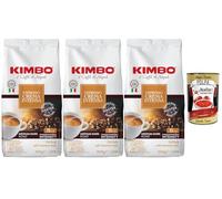 Italian Gourmet - Kimbo Espresso Crema Intensa Café en grains 3 x 1 kg (3 kg) - Intensité 11/13, torréfaction medium dark, espresso napolitain riche & corsé, crema dense + Italian Gourmet Polpa