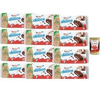 Italian Gourmet Kinder Délice Gâteaux au Cacao enrobés de Chocolat, Cœur Crémeux au Lait - Lot 12 x 390 g Snacks Goûter Individuels, Format Familial, Livraison Rapide + Italian Gourmet Polpa