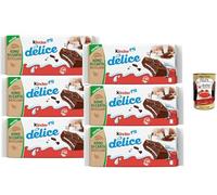 Italian Gourmet Kinder Délice Gâteaux Chocolat & Lait 6 x 390 g - Snack moelleux fourré crème au lait, enrobage cacao - Goûter, petit-déjeuner - Lot familial + Italian Gourmet Polpa