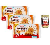Italian Gourmet - Kinder Kornetti Pêche & Abricot, 3 Paquets (18 Cornetti) Viennoiseries Italiennes Moelleuses pour Petit-Déjeuner & Goûter, Format Familial Import Italie + Italian Gourmet Polpa