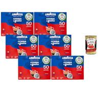 Italian Gourmet - Lavazza Crema e Gusto Espresso “Risveglio Classico” Dosettes compostables, Lot 6 x 50 dosettes (300 dosettes), 6 x 350 g, intensité 8/10, café italien + Italian Gourmet Polpa