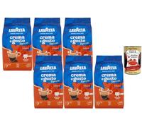 Italian Gourmet - Lavazza Crema e Gusto Espresso Risveglio Forte Café en grains 6 x 1 kg (6 kg) - Intensité 9/10, mélange italien puissant & corsé, crema riche style bar + Italian Gourmet polpa