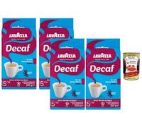 Italian Gourmet Lavazza Decaf Pausa Ricca Intenso Café Moulu Décaféiné 4 x 250 g, Méthode Naturelle, Intensité 5/10, Goût Riche & Intense, Pour Moka, Espresso & Filtre + Italian Gourmet Polpa
