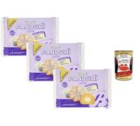 Italian Gourmet Lot 3 Bauli Pandorì Latte 178 g - Mini gâteaux type pandoro moelleux fourrés crème au lait, recette italienne “pasta pandoro”, avec sachet sucre glace + Italian Gourmet Polpa