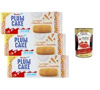 Italian Gourmet Lot 3x Kinder Plum Cake Carotte & Amandes 192 g - Gâteaux Moelleux au Yaourt à la Grecque, Snack Sucré pour Petit-Déjeuner et Goûter, Pâtisserie Italienne + Italian Gourmet Polpa