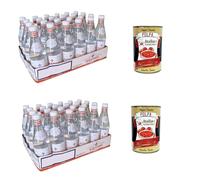 Italian Gourmet Lot 48x Eau Minérale Naturelle Acqua Panna 500 ml (Total 24 L) - Eau Plate Premium de Toscane, Bouteilles Verre Individuelles, Idéale Table & Restauration + Italian Gourmet Polpa