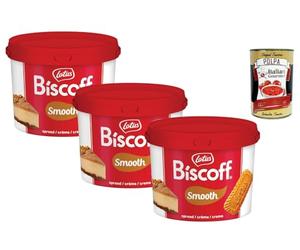 Italian Gourmet Lotus - Karamell Keks Creme Smooth 3 x 3kg Gastro Eimer | Speculoos Aufstrich Großgebinde für Bäckerei, Desserts & Toppings | Bundle. mit Italian Gourmet Polpa 400g