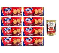 Italian Gourmet McVitie’s Digestive Creams Minis Chocolate 8 x 185 g - Biscuits Digestifs Anglais Fourrés à la Crème Chocolat - Goûter & Petit-Déjeuner + Polpa de Tomates Italiennes 400 g