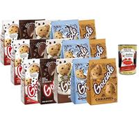 Italian Gourmet Mega Assortiment de Cookies Italiens Gocciole Pavesi - Chocolate, Extra Dark, Coconut, Caramel & Wild, biscuits aux pépites pour petit-déjeuner, lot 15 + Italian Gourmet Polpa