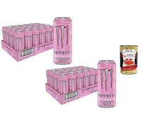 Italian Gourmet Monster Energy Ultra Strawberry Dreams Zero Sucre 48 x 500 ml Boisson énergisante en vrac + Italian Gourmet Polpa pulpe de tomate 100 % italienne