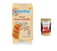 Italian Gourmet Mulino Bianco Flauti Stracciatella 3 x 280 g Gâteaux Italiens Fourrés au Lait et Pépites de Chocolat + Italian Gourmet Polpa de Tomates 400 g